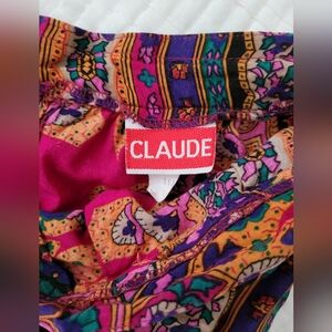 Vintage Claude paisley midi skirt | size 12-13